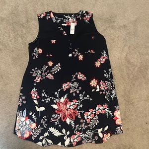 NY&Co. Navy dress with pink flowers. Women X-Large